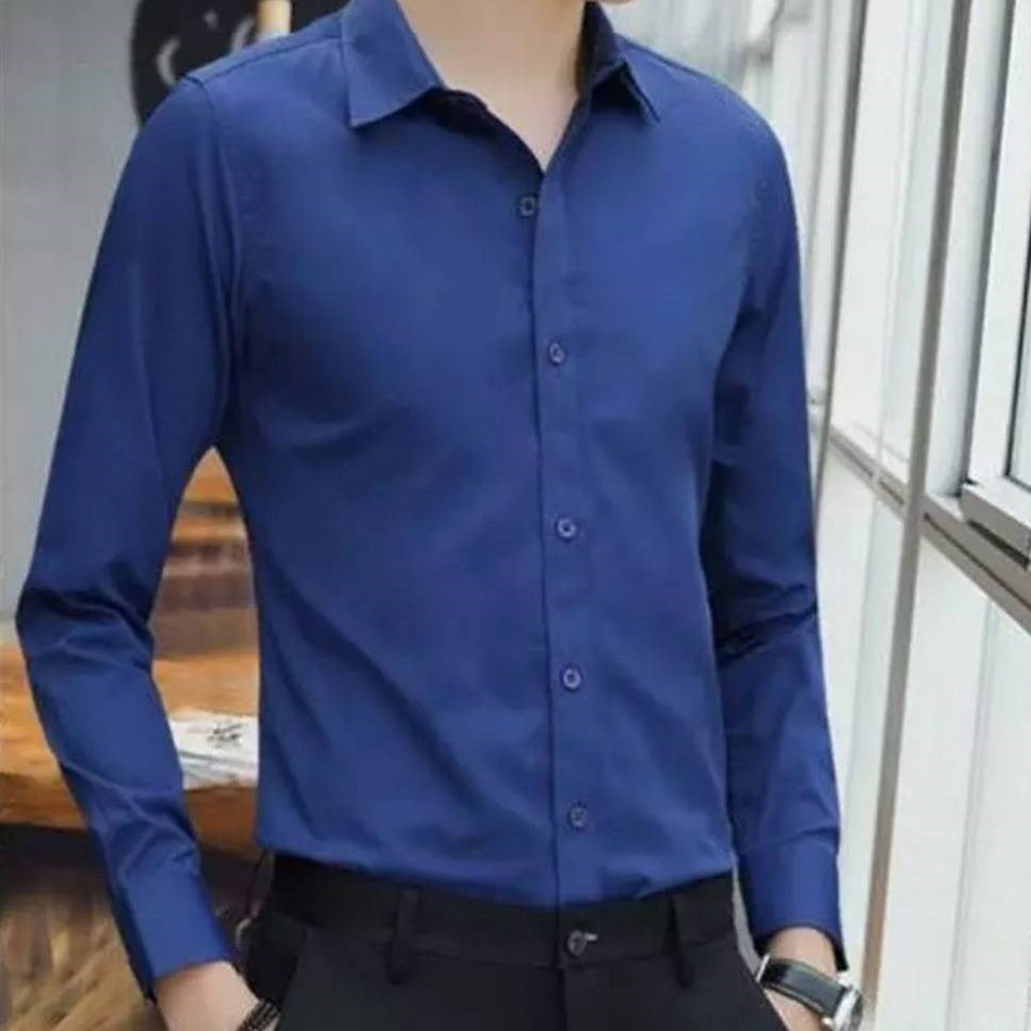 Men's Slim Fit Business Formal Long Sleeve Shirt