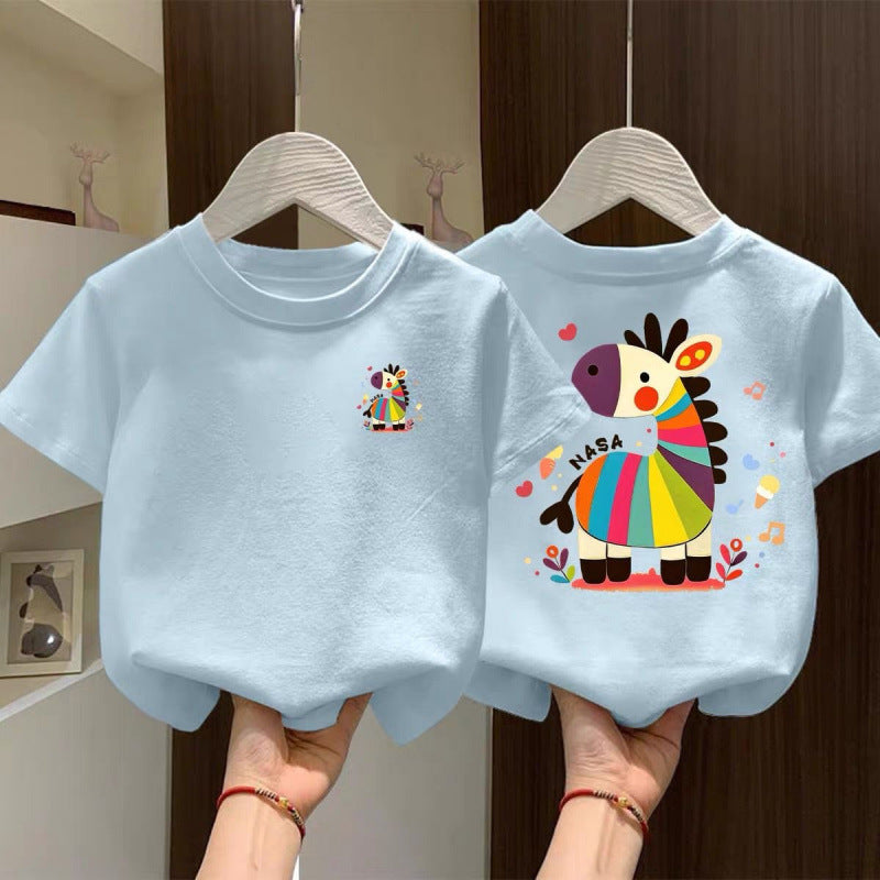 Kids' Cotton Little Pony Print Short Sleeve T-Shirt
