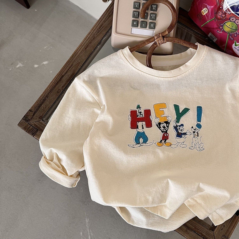 Kids' Cotton Cartoon Long Sleeve T-Shirt