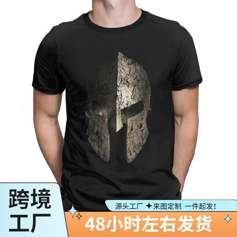 Vintage Spartan 3D Printed T-Shirt Men Casual Summer Short Sleeve