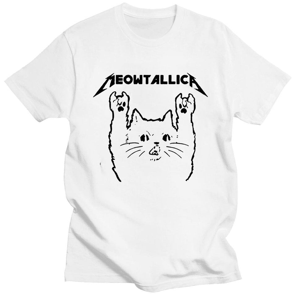 Funny Cat Rock Music T-Shirt Unisex Meowtallica Graphic Tee