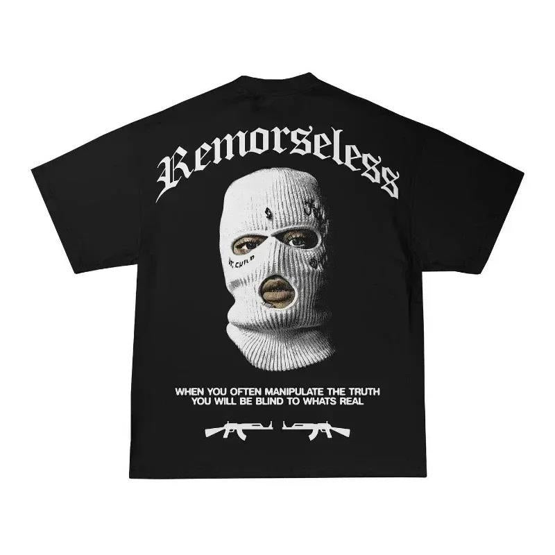 Y2K Hip Hop Graphic Cotton T-Shirt Men Casual Streetwear Tee