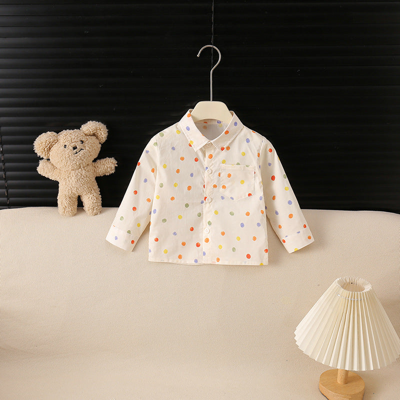 Kids  Cotton Printed Shirt Jacket Long Sleeve