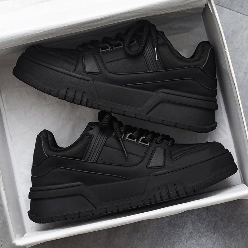 Men's Breathable Platform Casual Sneakers with PU Leather