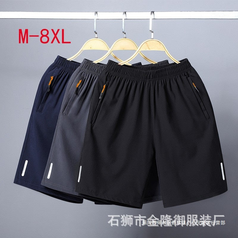 Men's Plus Size Ice Silk Quick-Dry Running Shorts