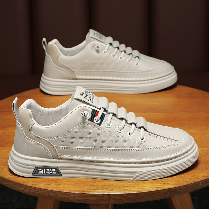 Men's Breathable Casual Sports Sneakers in Classic White