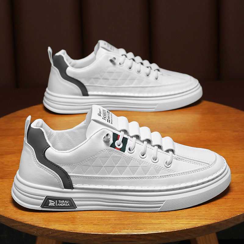 Men's Breathable Casual Sports Sneakers in Classic White