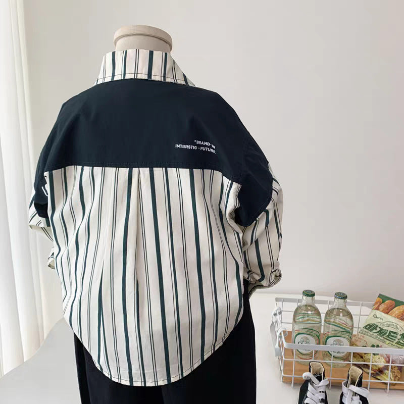Boys Cotton Striped Long Sleeve Casual Shirt