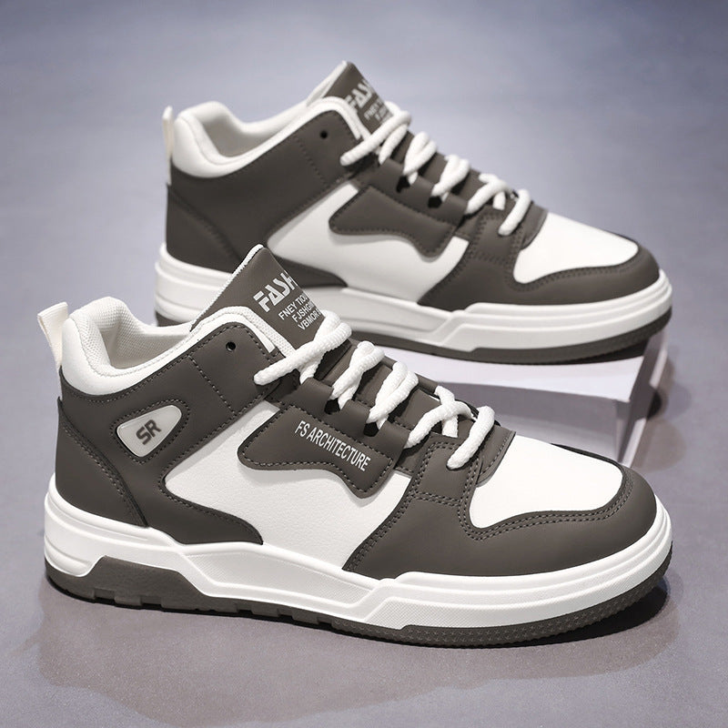 Men's Breathable High-Top Thick Sole Casual Sneakers