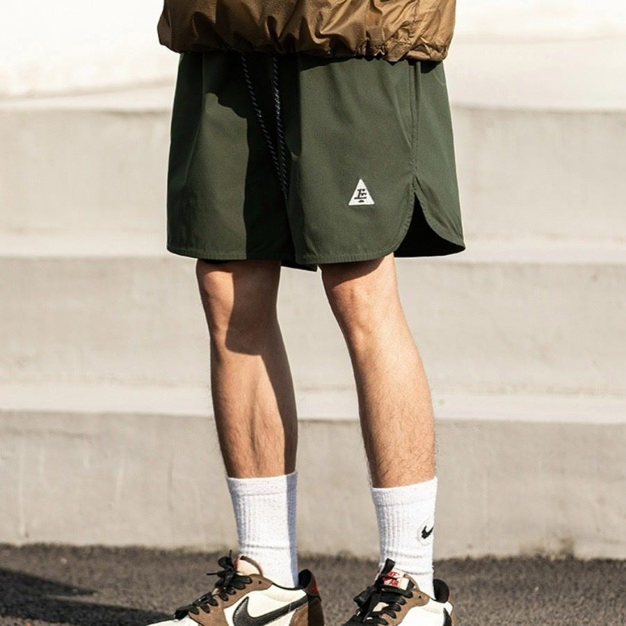 Men's Embroidered Functional Sports Shorts with Side Slits