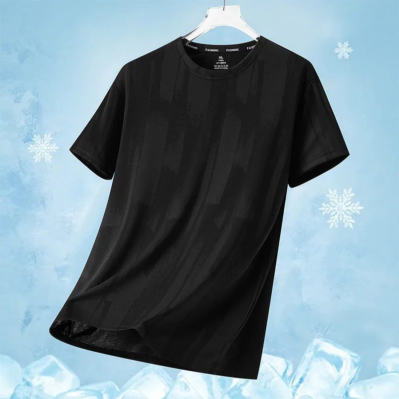 Men's Striped Camouflage Ice Silk Quick-Dry T-Shirt