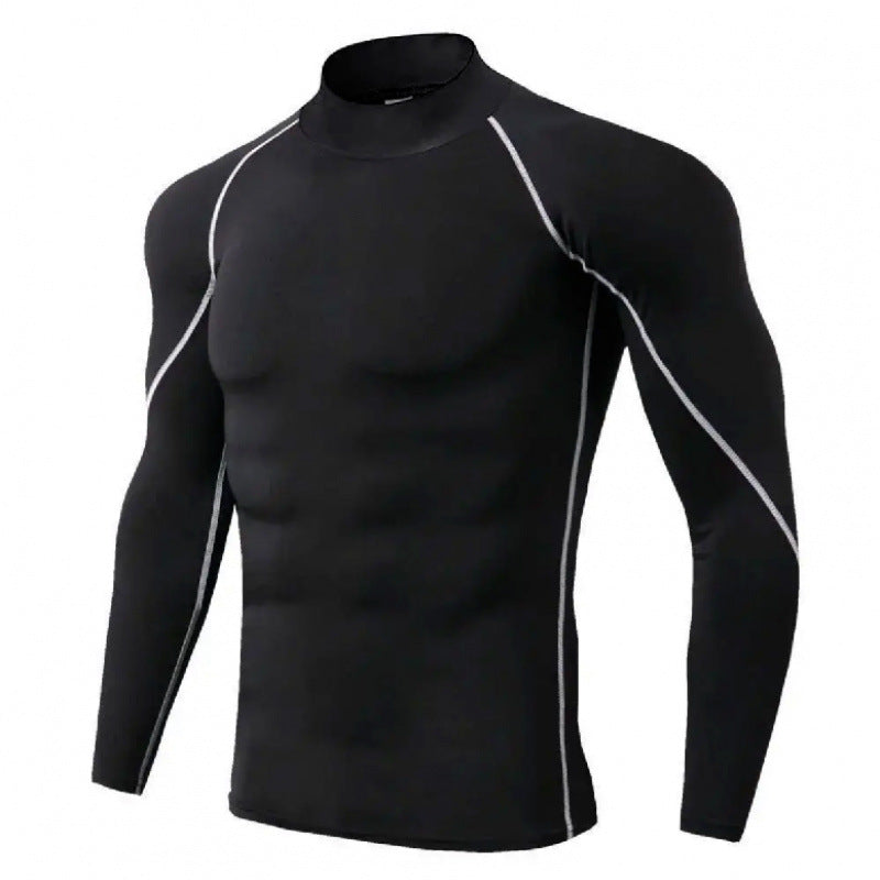 Men's Fleece-Lined High Neck Thermal Base Layer Shirt