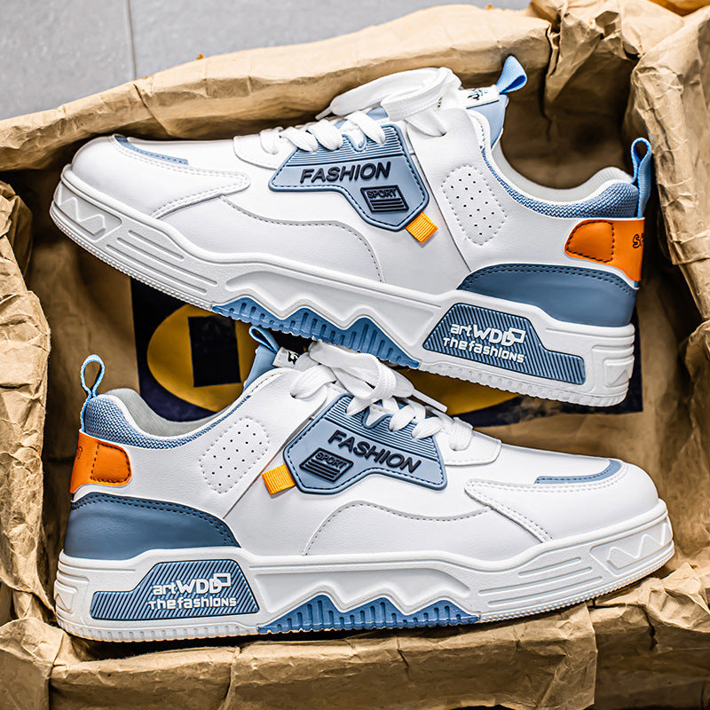 Men's Breathable Thick Sole White Casual Sneakers Summer