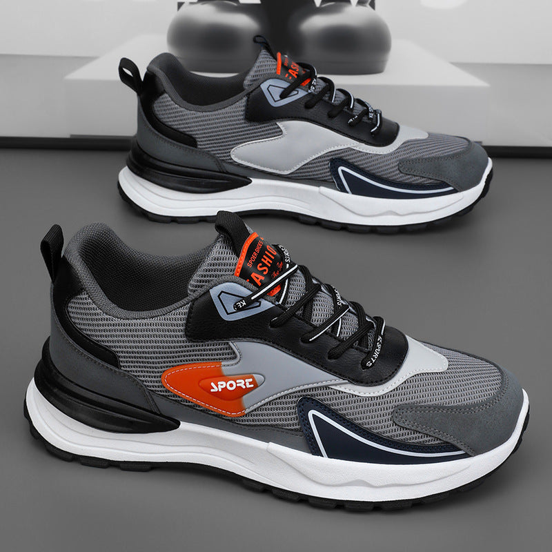 Men's Breathable Mesh Thick Sole Casual Running Sneakers