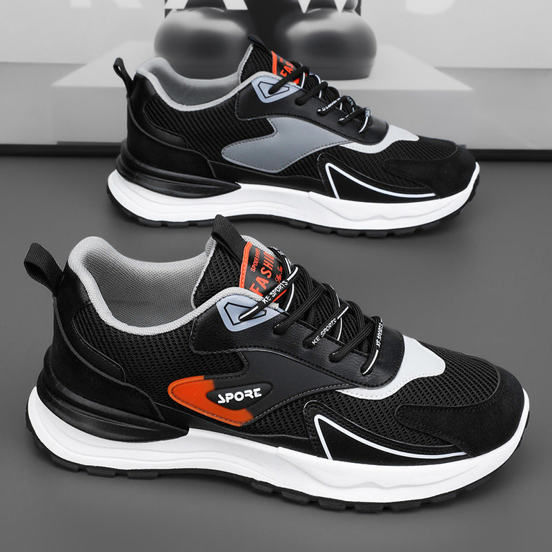 Men's Breathable Mesh Thick Sole Casual Running Sneakers