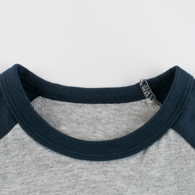 Boys 100% Cotton Solid Color Short Sleeve T-Shirt