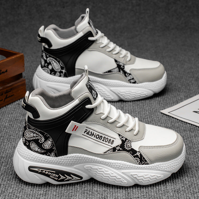 Men's High-Top Thick Sole Casual Dad Running Sneakers