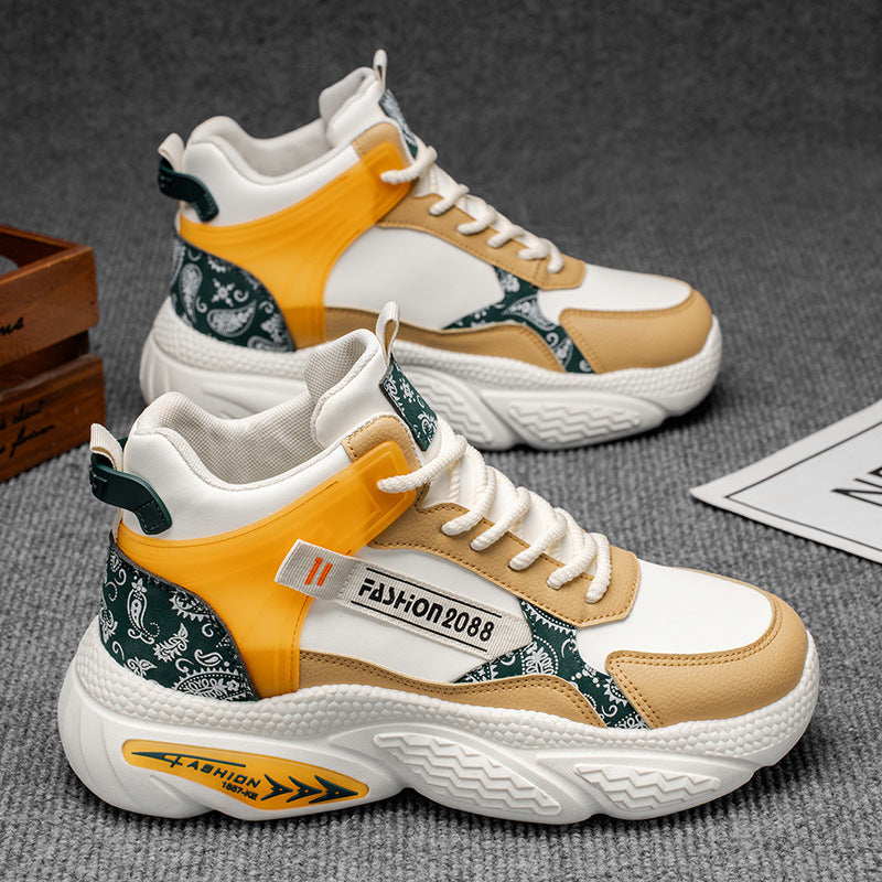 Men's High-Top Thick Sole Casual Dad Running Sneakers