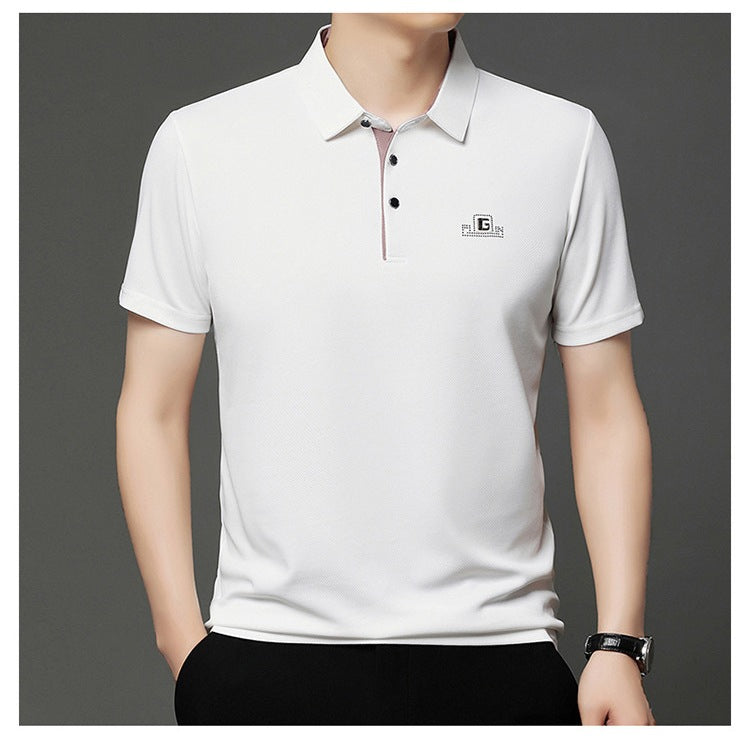 Men's Plus Size Ice Silk Short Sleeve Polo Shirt