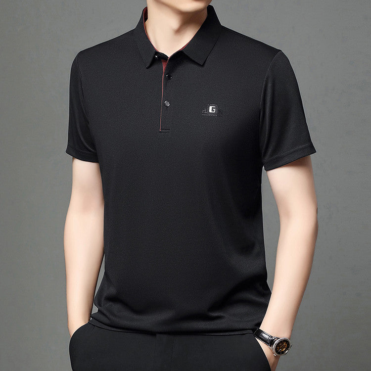 Men's Plus Size Ice Silk Short Sleeve Polo Shirt