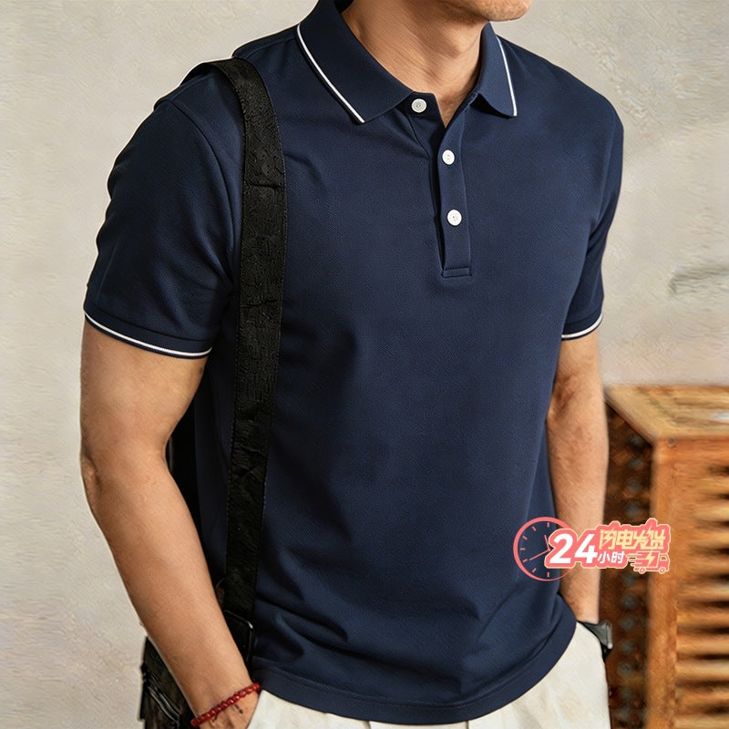 Men's Plus Size Business Casual Short Sleeve Polo Shirt