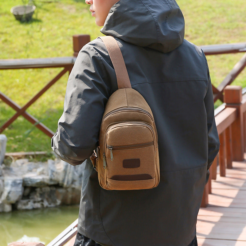 Men's Canvas Crossbody Chest Bag