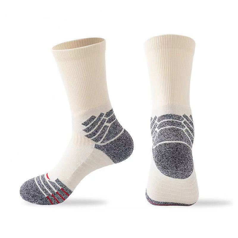 Men's Long Tube Towel Sole Running Sports Socks Breathable Fit