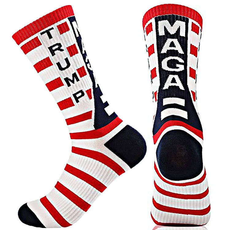 Men's Cotton Mid-Calf American Flag Casual Crew Socks