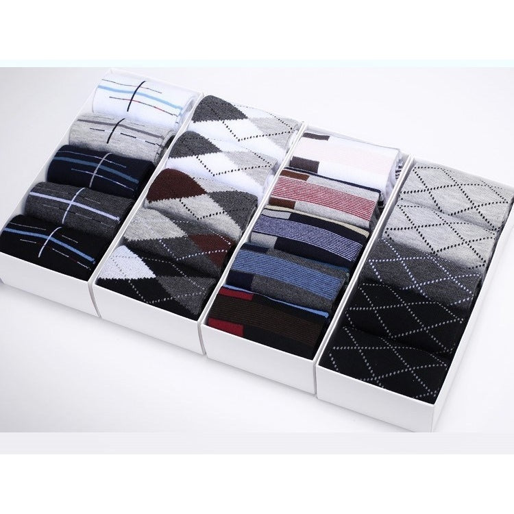 Men's Cotton Fashion Crew Socks 5 Pair Set Everyday Comfort