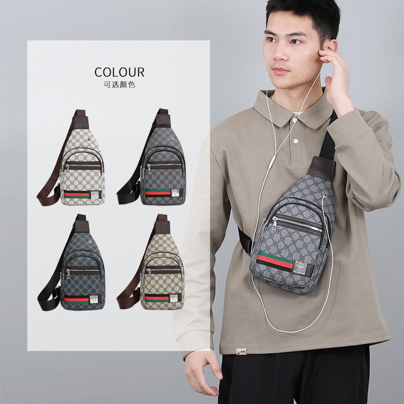 Unisex PU Leather Casual Crossbody Chest Bag