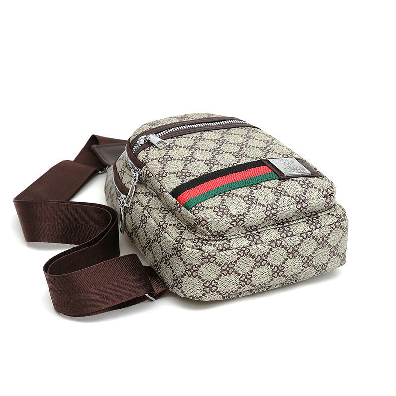 Unisex PU Leather Casual Crossbody Chest Bag