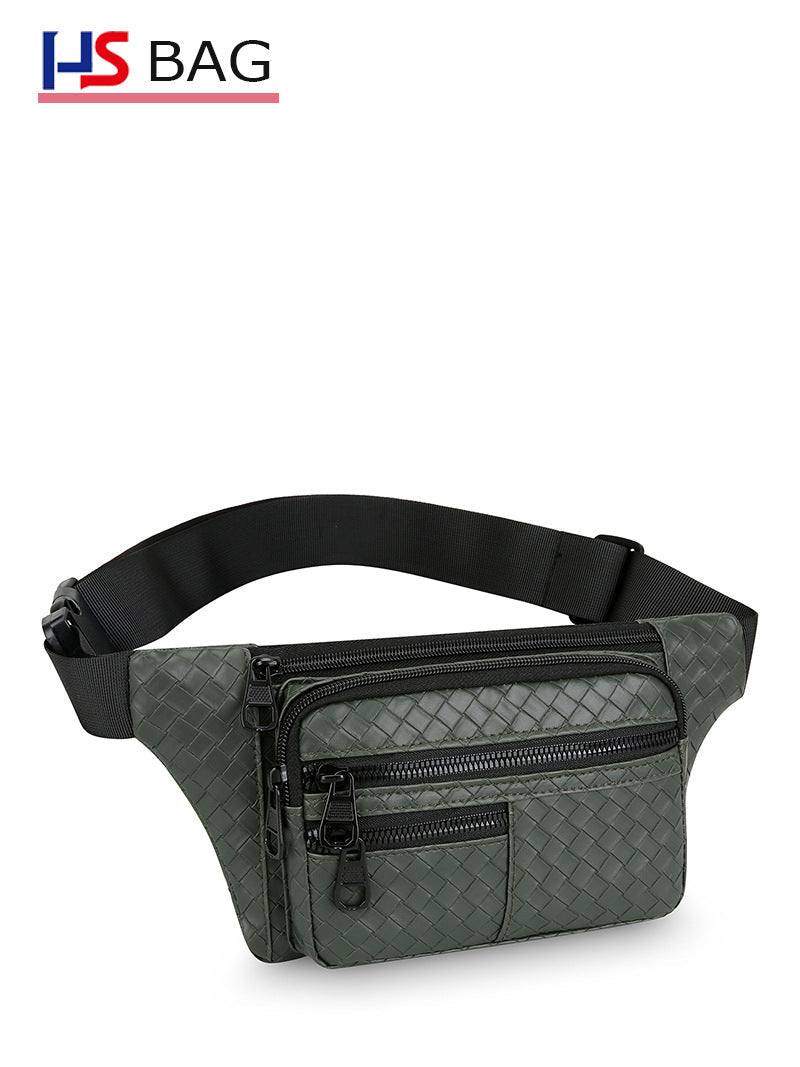 Unisex Multifunctional PU Leather Crossbody Waist Bag