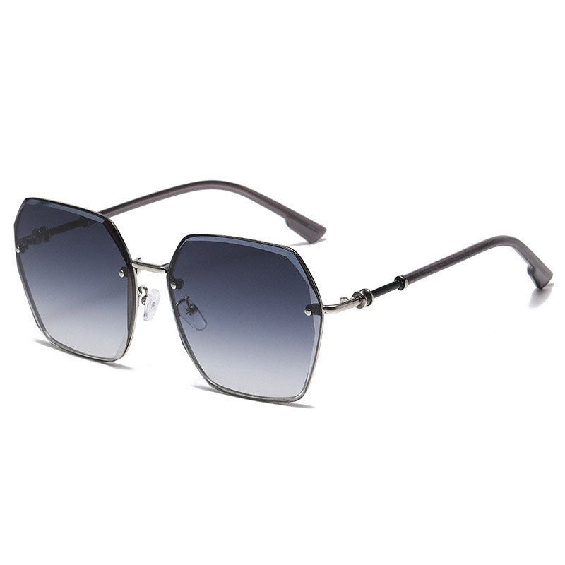 Luxury Rimless Gradient Sunglasses Oversized UV400 Shades