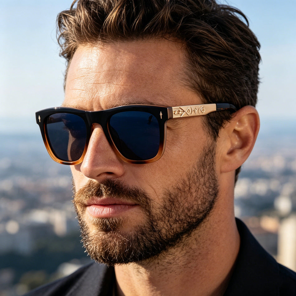 Men's TAC Polarized Square Frame Driving Sunglasses
