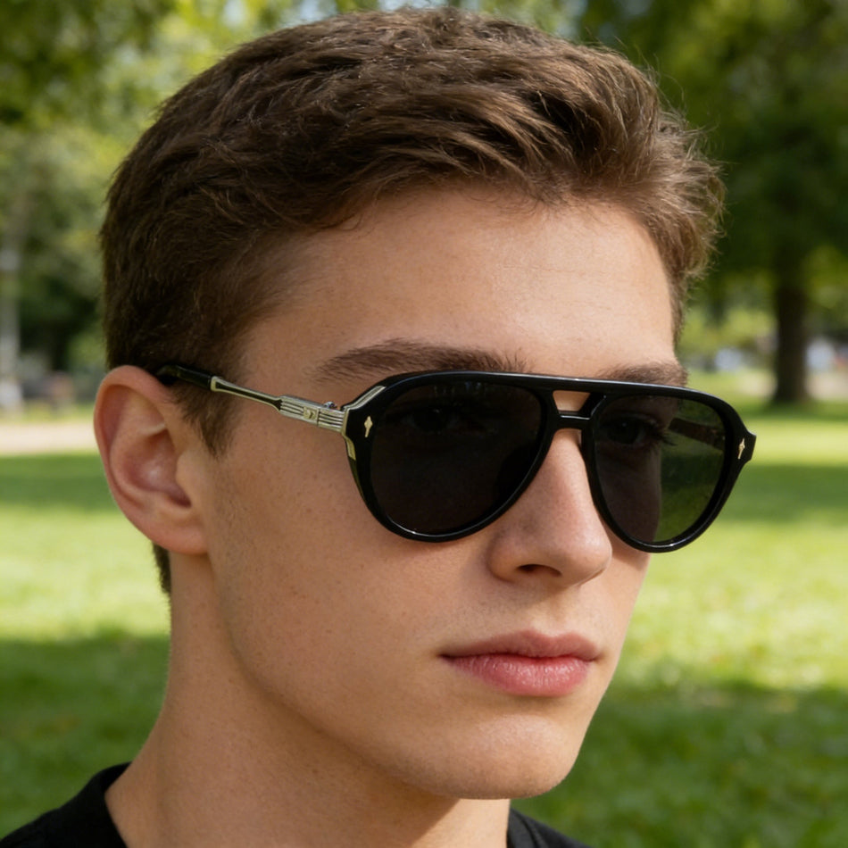 Men's Retro Pilot Sunglasses European Style Outdoor Eyewear