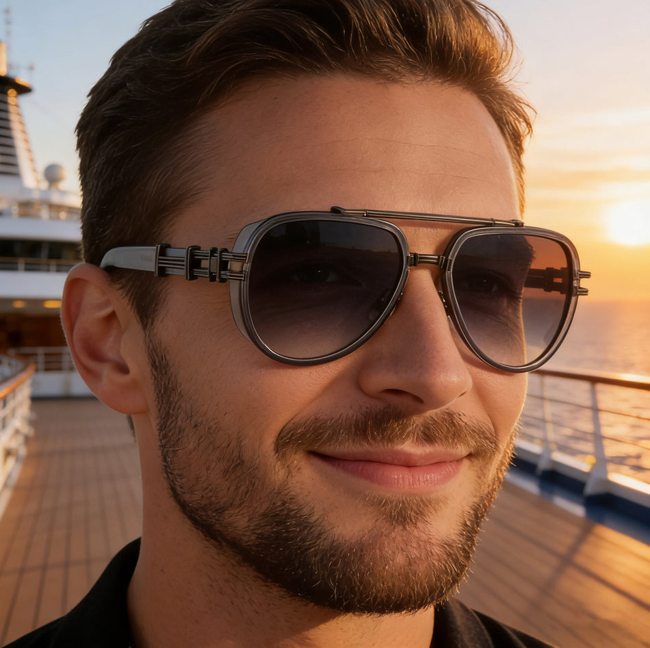 Men's Retro Punk Full Frame Sun Protection Sunglasses