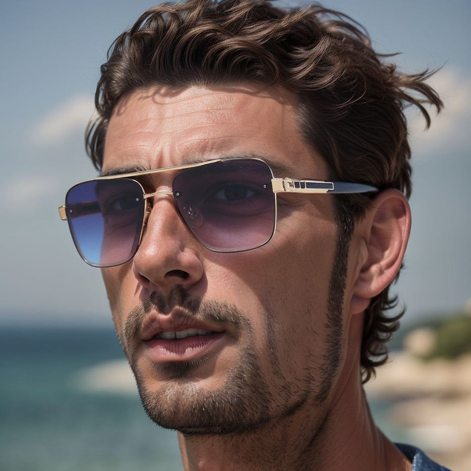 Men's Square Frame Sunglasses High-End Sun Protection Driving