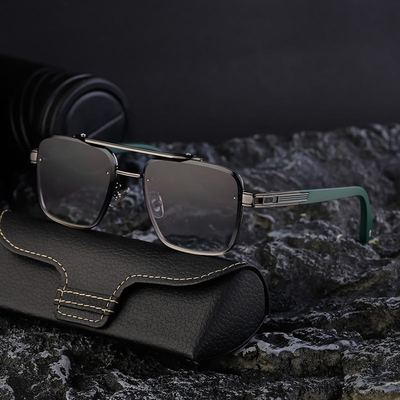 Men's Square Frame Sunglasses High-End Sun Protection Driving