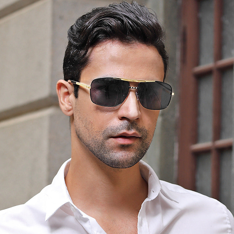 Men's Retro Square Frame Literary Style Sunglasses Trend