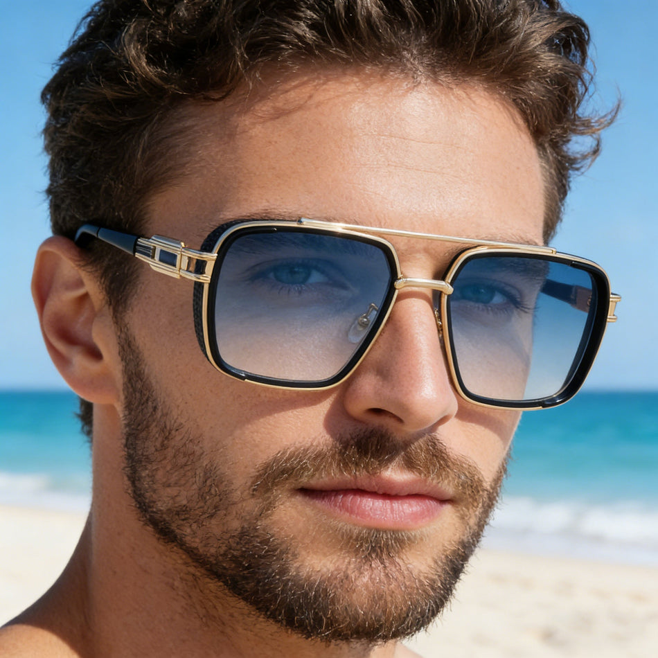 Men's Retro Square Frame Punk Style Sunglasses Outdoor Fashion