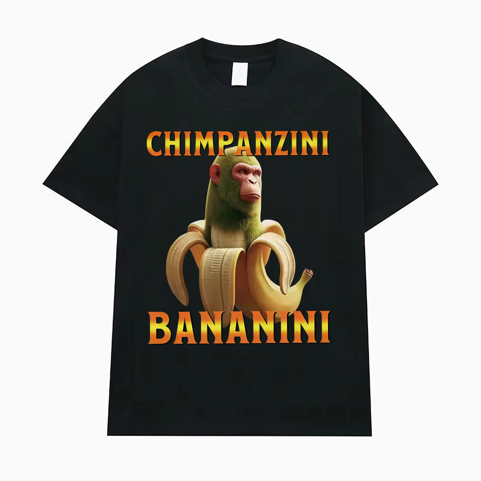 Men's Chimpanzini Bananini Funny Cotton Graphic T-Shirt