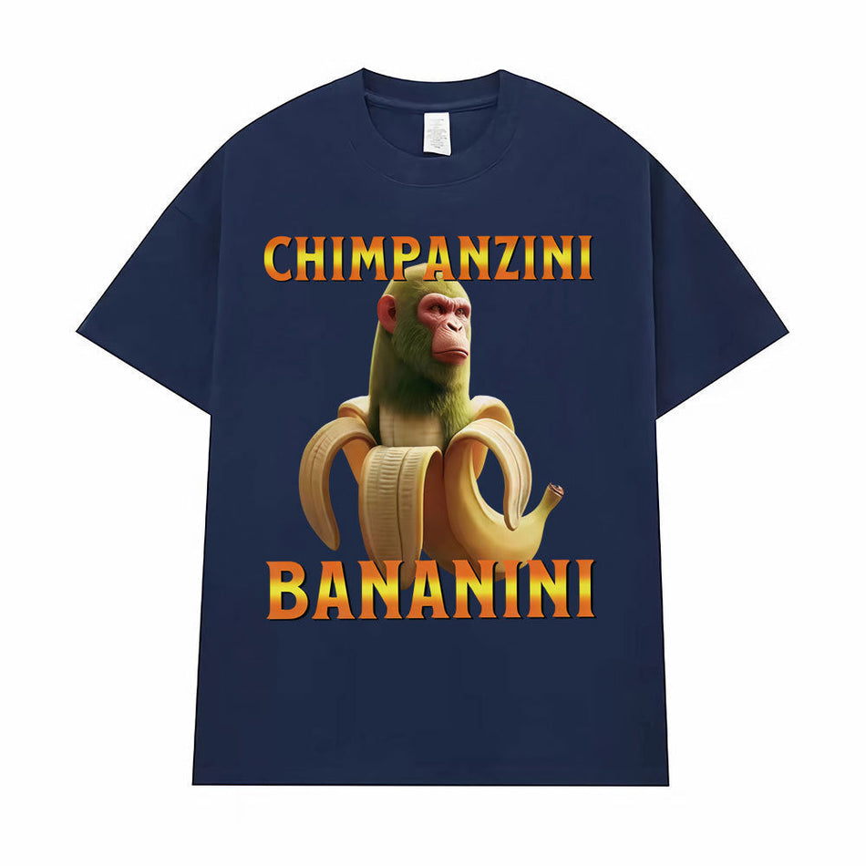 Men's Chimpanzini Bananini Funny Cotton Graphic T-Shirt
