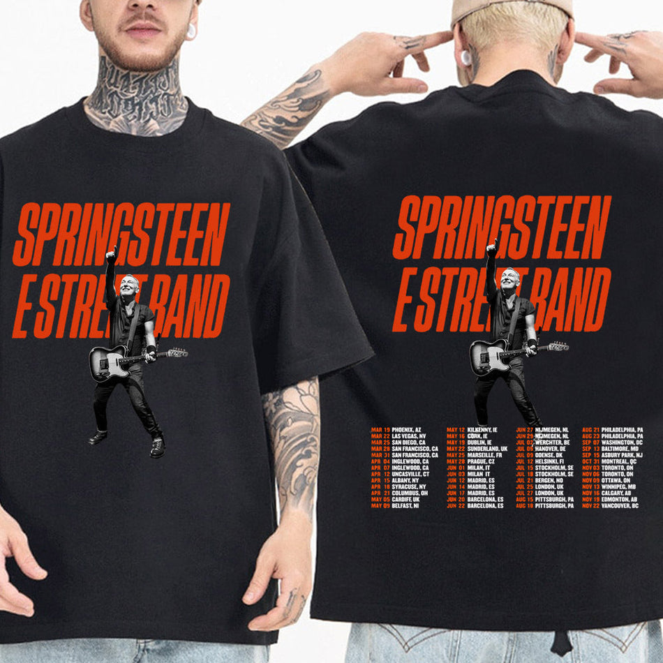 Bruce Springsteen Tour Graphic Cotton Unisex Crew Neck T-Shirt