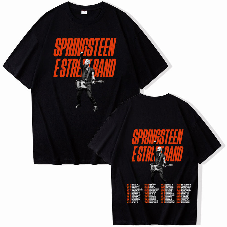 Bruce Springsteen Tour Graphic Cotton Unisex Crew Neck T-Shirt