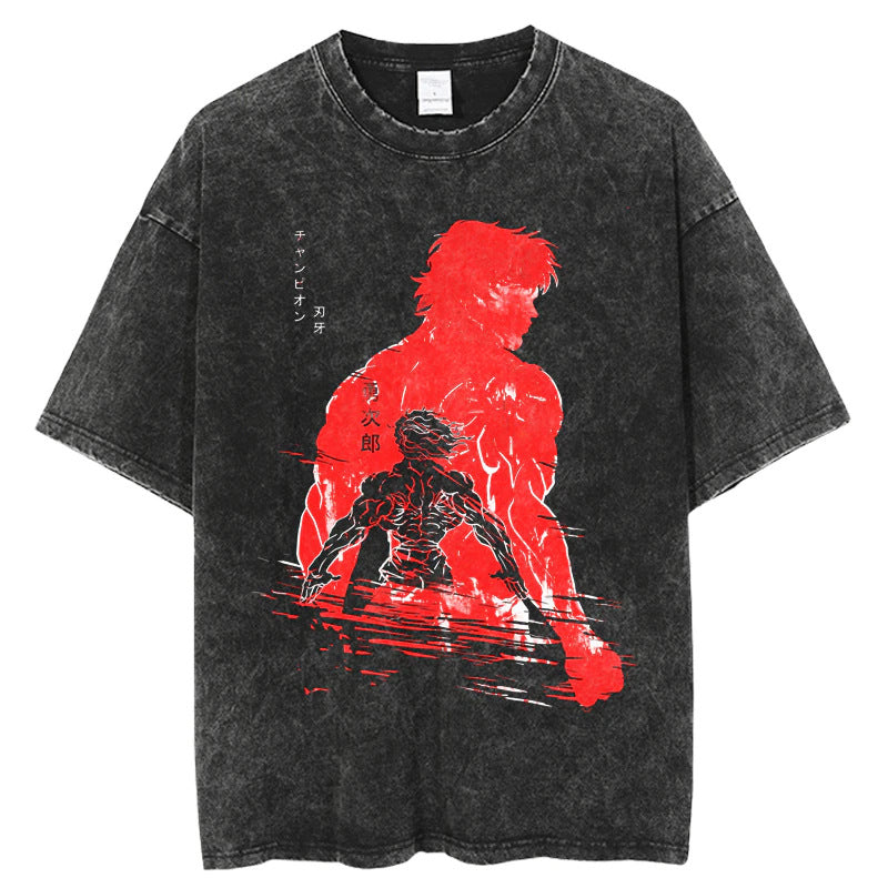Men's Baki Hanma Yujirō Anime Martial Arts Cotton T-Shirt