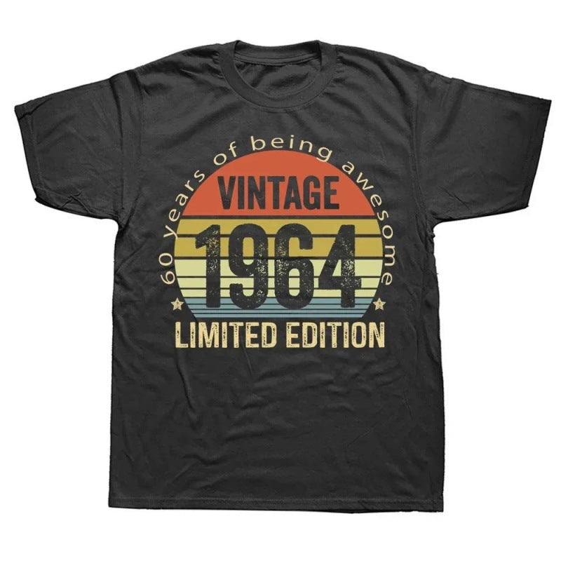 Unisex 1964 Birthday Cotton Graphic Crew Neck T-Shirt