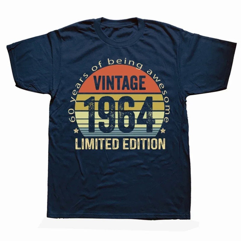 Unisex 1964 Birthday Cotton Graphic Crew Neck T-Shirt