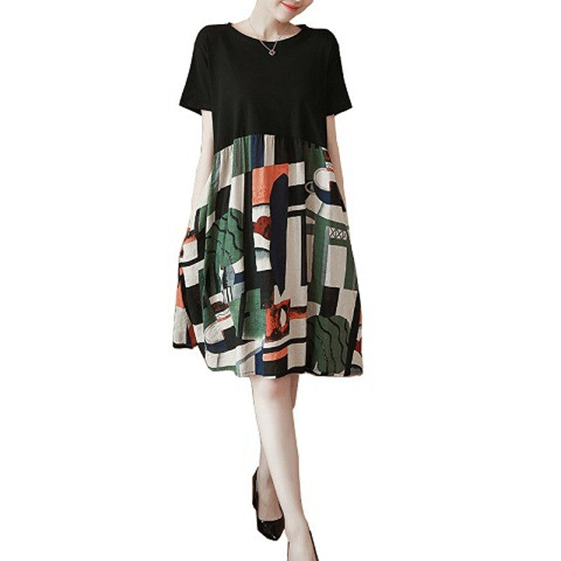 Maternity Printed Midi Dress with Flared Hem
