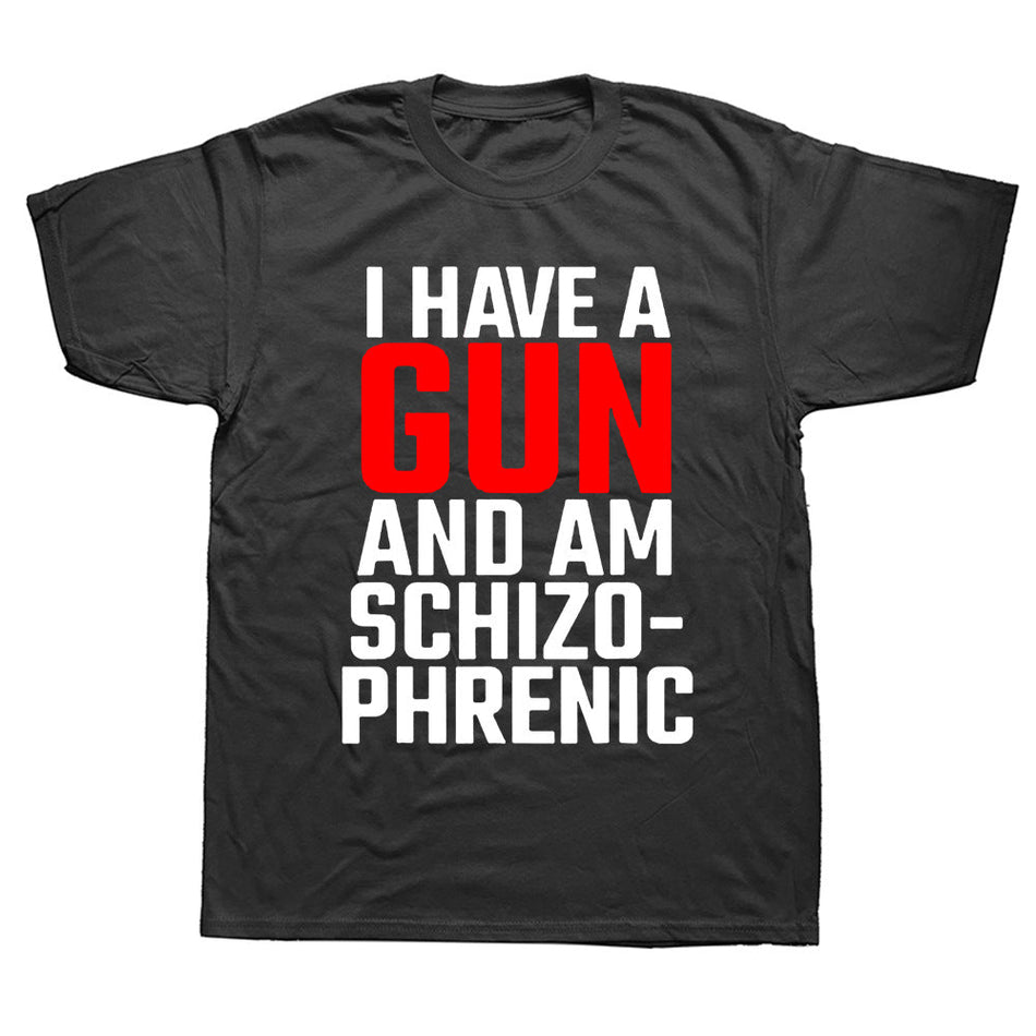 Men's Dark Humor Printed Cotton Graphic Crew Neck T-Shirt