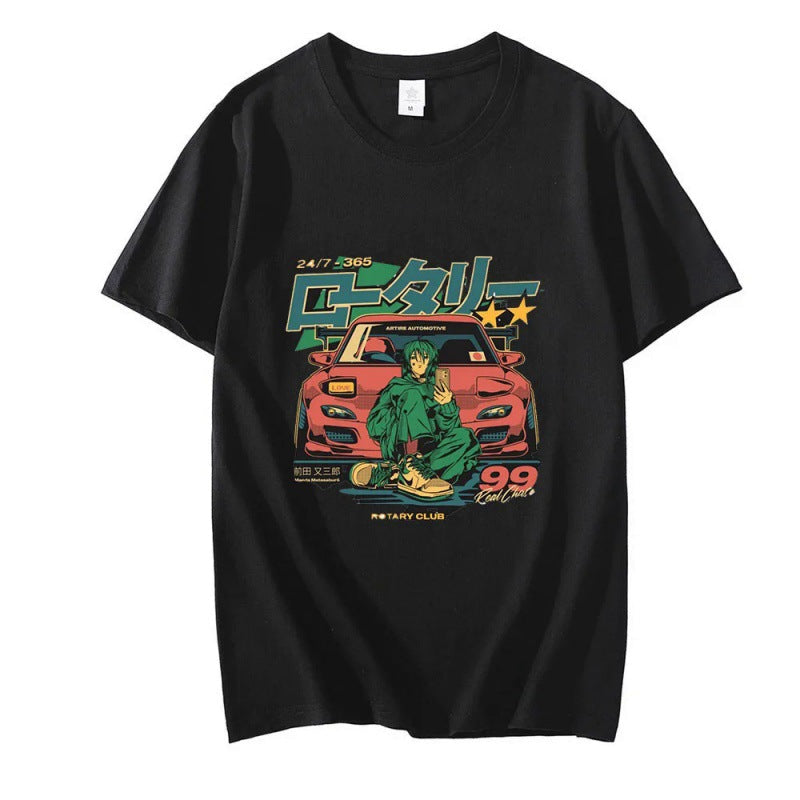 Men's GTO Auto Anime Cotton Crew Neck Graphic T-Shirt